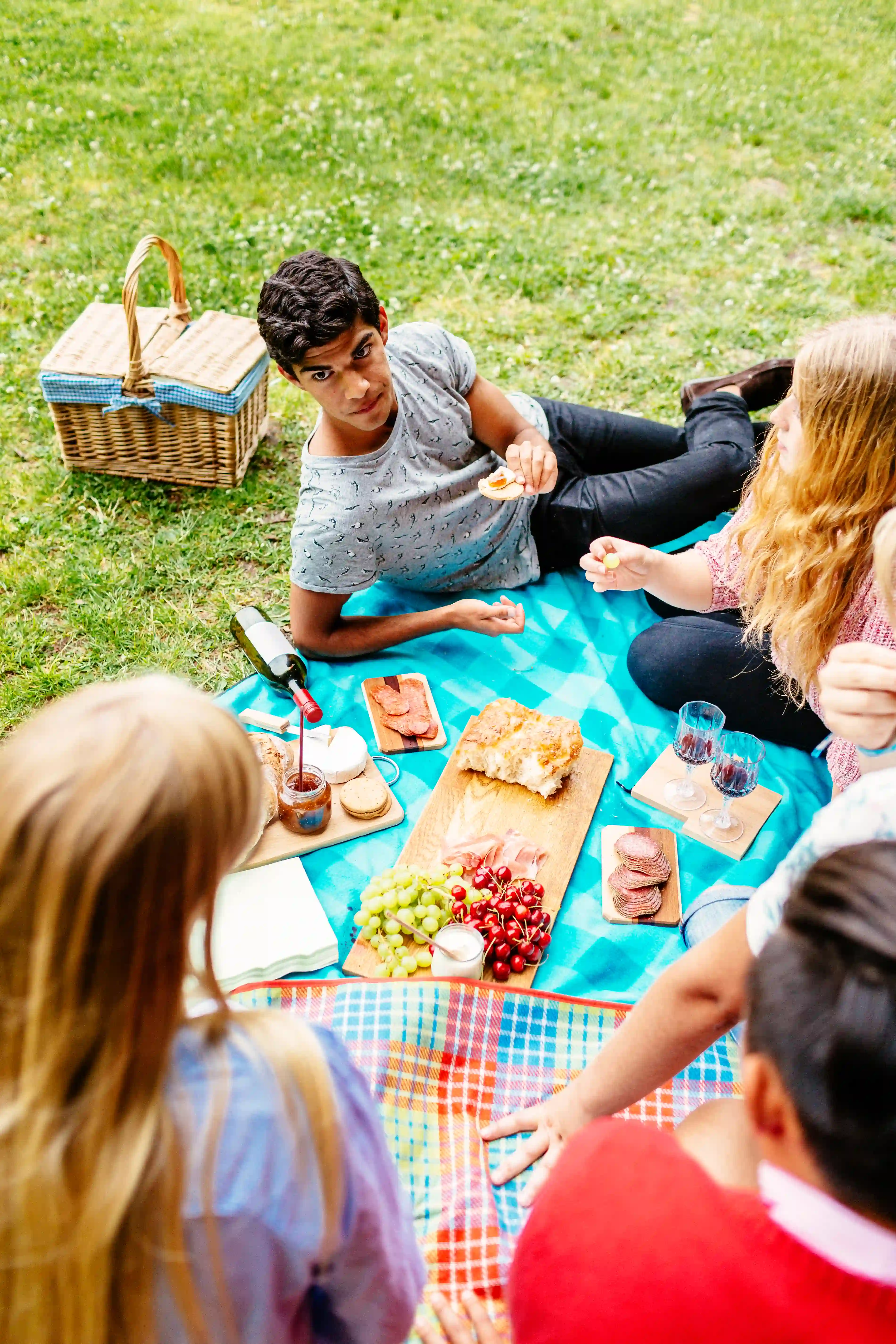 A group of people having a picnic